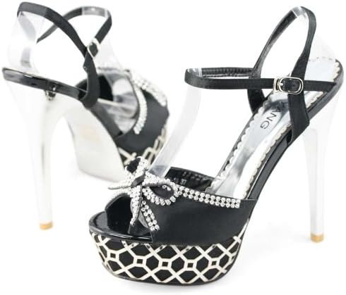 Amazon.com | Shoezy Designer Platform Womens Rhinestones Bow Party High Heels Platform Shoes 