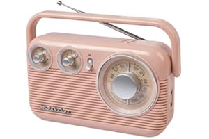 Studebaker SB2003 Retro Portable AM/FM Radio AC or Battery Operated (Rose Gold)
