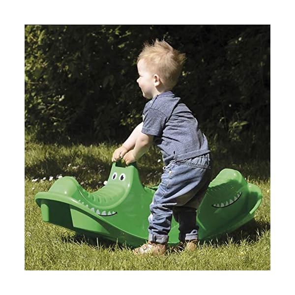 Dantoy 3 Persons Rocker and Seesaw, Durable Plastic with 3 Seats and Made in Denmark – Green Crocodile – Bild 3