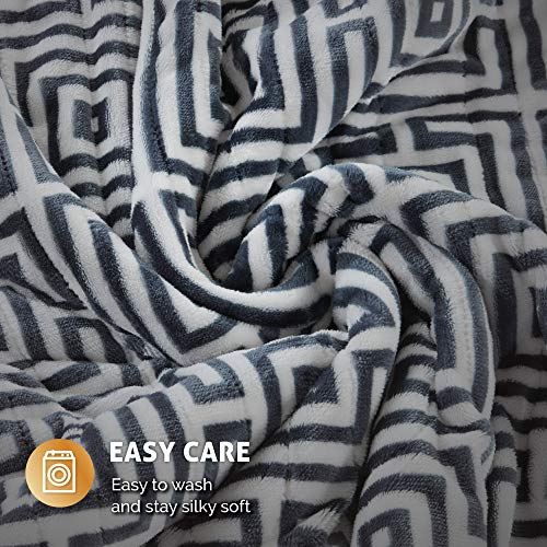 Hyde Lane Sherpa Heated Blanket Greek Key Teal Luxury 60x70