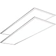 eSenlite 1x4 LED Flat Panel Light, Backlit 35W 4550 Lumen 3000K-5000K Dimmable Drop T-Bar Ceiling Surface Hanging Residential Commercial Industrial UL DLC Listed, 2 PC