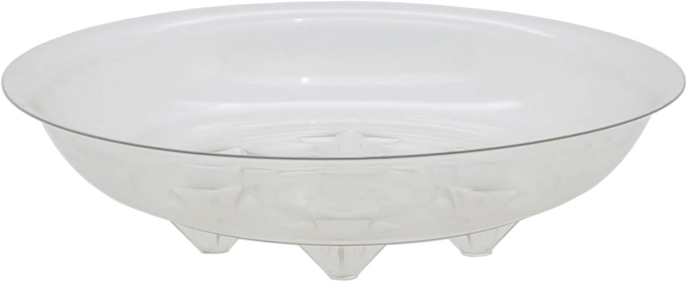 Plant Saucers - 10 Pack of 6" - Clear Plastic Round Planter/Flower Pot Tray - Excellent for Garden and Household Plants Indoor and Outdoor Application