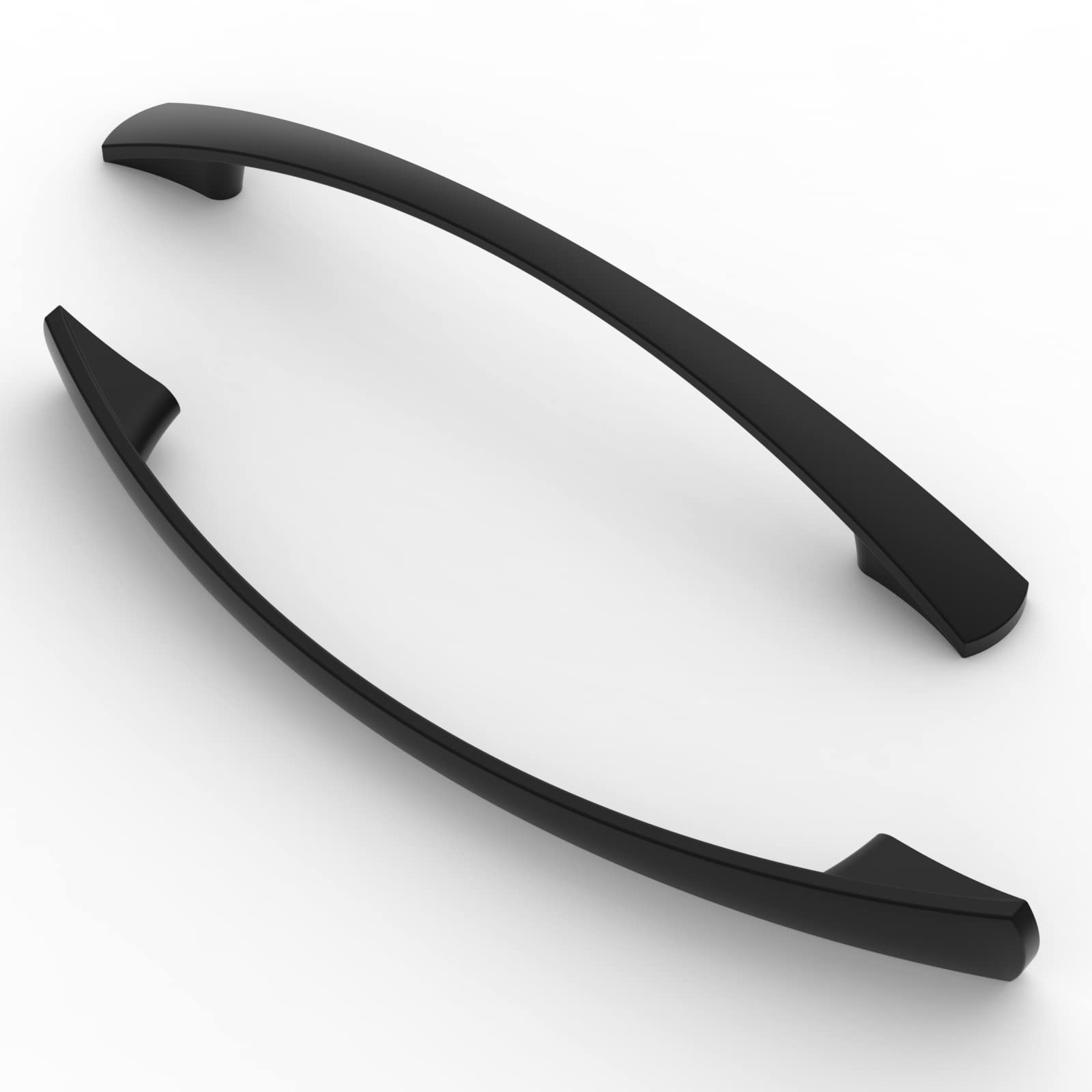 FURNIWARE Pack of 10 Furniture Handles, Matt Black Furniture Handles, Hole Spacing 128 mm for Kitchen Cabinets, Cupboards, Drawers