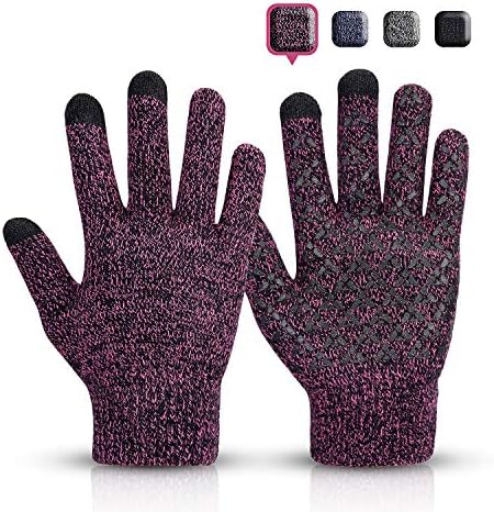 Sholov Thermal Gloves, Winter Women Gloves Touch Screen Gloves with Anti-slip Design Outdoor Cycling For Driving Running Camping Hiking.