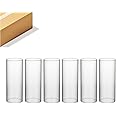 WGVI Hurricane Candle Holder Sleeve, Wide 3.5", Height 10", Clear Glass Cylinder Candleholder, Chimney Tube, Open Ended Candle Shade, 6 Pieces Bulk