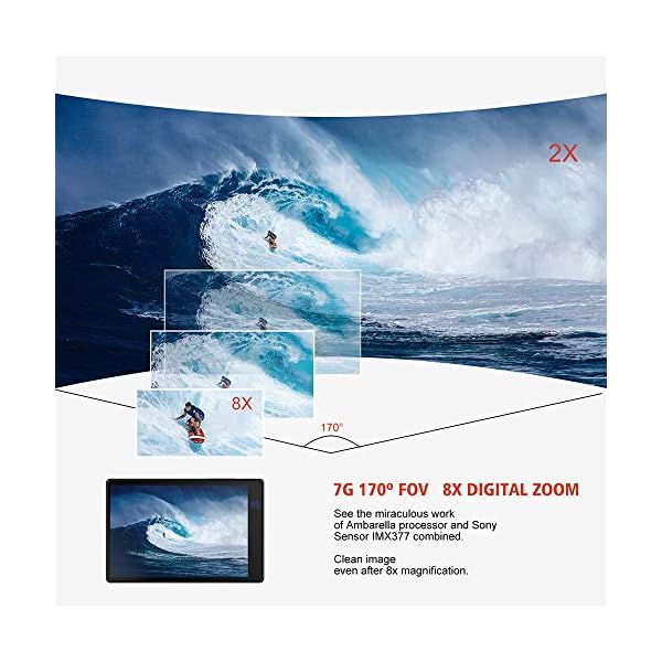 HMY 2,3" Touchscreen-Action-Kamera WiFi Sport Cam mit 170 Grad Weitwinkel-8X Digitalzoom wasserdichte Kamera – Bild 6