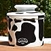 Butter Bell - The Original Butter Bell crock by L Tremain, a Countertop French Ceramic Butter Dish Keeper for Spreadable Butter, Cow Pattern, Black & White