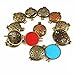 Julie Wang 6pcs Mixed Bronze Color Aromatherapy Pendant Locket Essential Oil Diffuser Necklace Charms