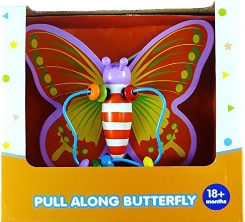 Real Wood Toys 8" Pull Along Butterfly Toy