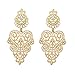 CAFUDEYE Women's Bohemian Filigree Chandelier Hollow Lace Pattern Statement Wedding Dangle Earrings in Gold (Chandelier A)