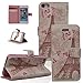 TRURENDI Vintage Retro Paris Eiffel Tower Girls Cute Animal Painted Art Series PU Leather Wallet Flip Case Cover with Card Slot and Magnetic Snap for iPhone 4/4S (Eiffel Tower & Flowers)