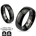 Marimor Jewelry Stainless Steel Black Ion Plated His and Hers 3 Piece Wedding Engagement Ring Band Set