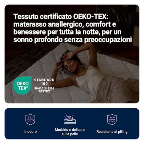 Avenco Materasso 80x190, Materasso Singolo in Schiuma di Bambù, Tessuto Riempito con Gel Memory Foam Traspirante, Supporto Perfetto Si Adatta al Corpo e Migliora il Sonno | Fabric filled, reinforced edge, suitable for single beds, soft comfort and peaceful rest