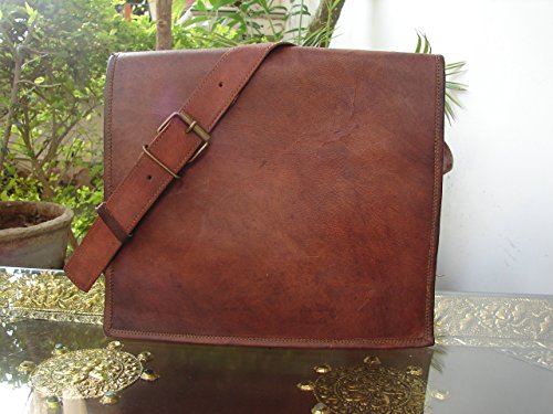 Shakun Leather Handmade Genuine Vintage Messenger Bag Satchel Cross Body Shoulder Mini Laptop Bag, 9 x 11, NEW - Thumbnail 6