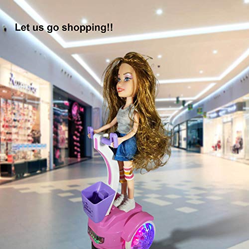 ANJ Kids New Holiday Toy – Battery Operated Sport Girls Toy; Fashion Girl Doll Riding Scooter; Toddler Toys Singing, Riding, and Flashing Beautiful Lights; Best Kids Toys for Girls - Thumbnail 6