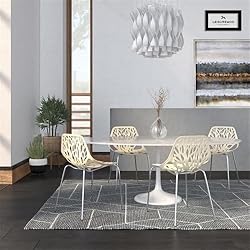LeisureMod Asbury Modern Stackable Dining Chair Set