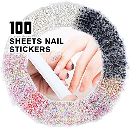 100 Sheets 3D Design Self-adhesive Tip Nail Art Stickers Decals