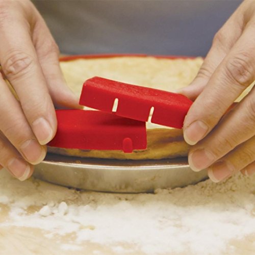 Transer Adjustable Silicone Pie Crust Shield Pie Protectors, FDA Food-safe Silicone, Fit 8.5" - 11.5" (Red)
