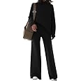 Linsery Women's 2-Piece Sweater Set – High Neck Pullover & Wide Leg Pants, Knitted Sweatsuit - View #7