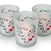 Love Votive Candle Holders with LED Flameless Candles - 'I Love You to The Moon and Back' Set of 3-2.5