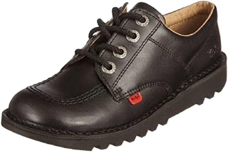Kickers Womens/Youth Lo Corey; Leather Upper, Casual Fashion Classic School Shoes with Padded Collar