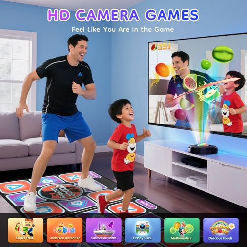 Helangel Dance Mat for Kids and Adults, Interactive Dance Mat for TV with Camera, Upgraded Models, Double Musical Dance Mat Durable and Non-Slip (166 x 93 cm)