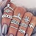 Andyle Bohemian Vintage Punk Ethnic Silver Rings for Women Joint Knuckle Ring Set 10pcs