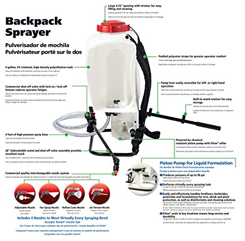 Solo 425 4-Gallon Professional Piston Backpack Sprayer, Wide Pressure Range up to 90 psi (Certified Refurbished)