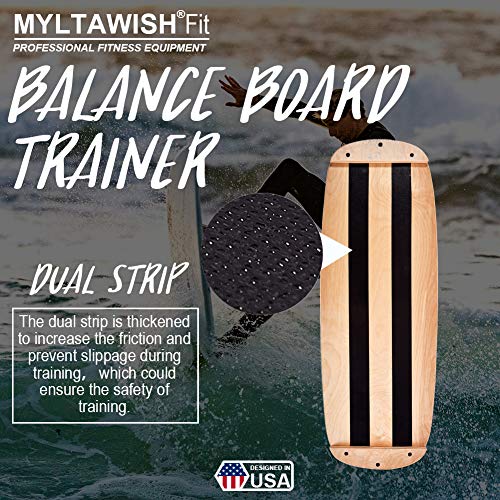 MYLTAWISH Wooden Balance Board Trainer Wobble Balance Board for