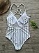 Fantastic Zone Women's Cute White Stripe One-Piece Swimsuit Beach Swimwear Bathing Suit Bikini