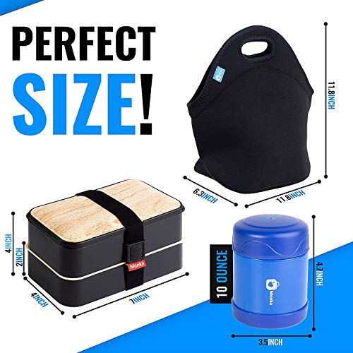 Monka Bento Lunch Box For Adults And Kids, With Thermos Vacuum And
