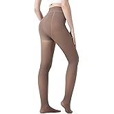 CAIANFEN Fleece Lined Tights Women Fake Translucent Warm Pantyhose Leggings Sheer Thick Tights for Winter