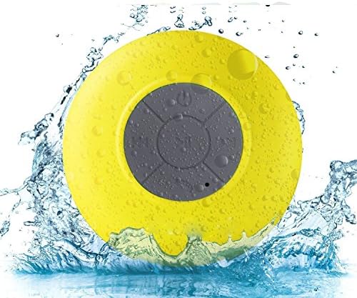 TOP PLUS HD Water Resistant Bluetooth 3.0 Shower Speaker, Handsfree Portable Speakerphone with Built-in Mic, 6hrs of playtime, Control Buttons and Dedicated Suction Cup
