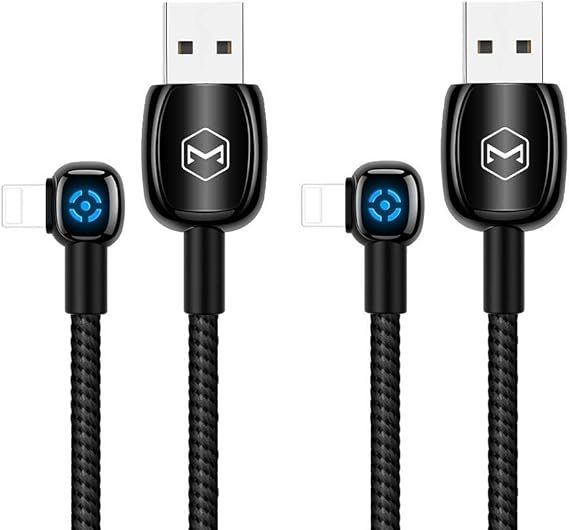 Amazon Com Power Off On Smart Led Auto Disconnect And Auto Recharge Mcdodo 90 Degree Right Angle Gaming Nylon Braided Sync Charge Usb Data 4ft 1 2m Cable Compatible New Phone List Below 2 Pack Black