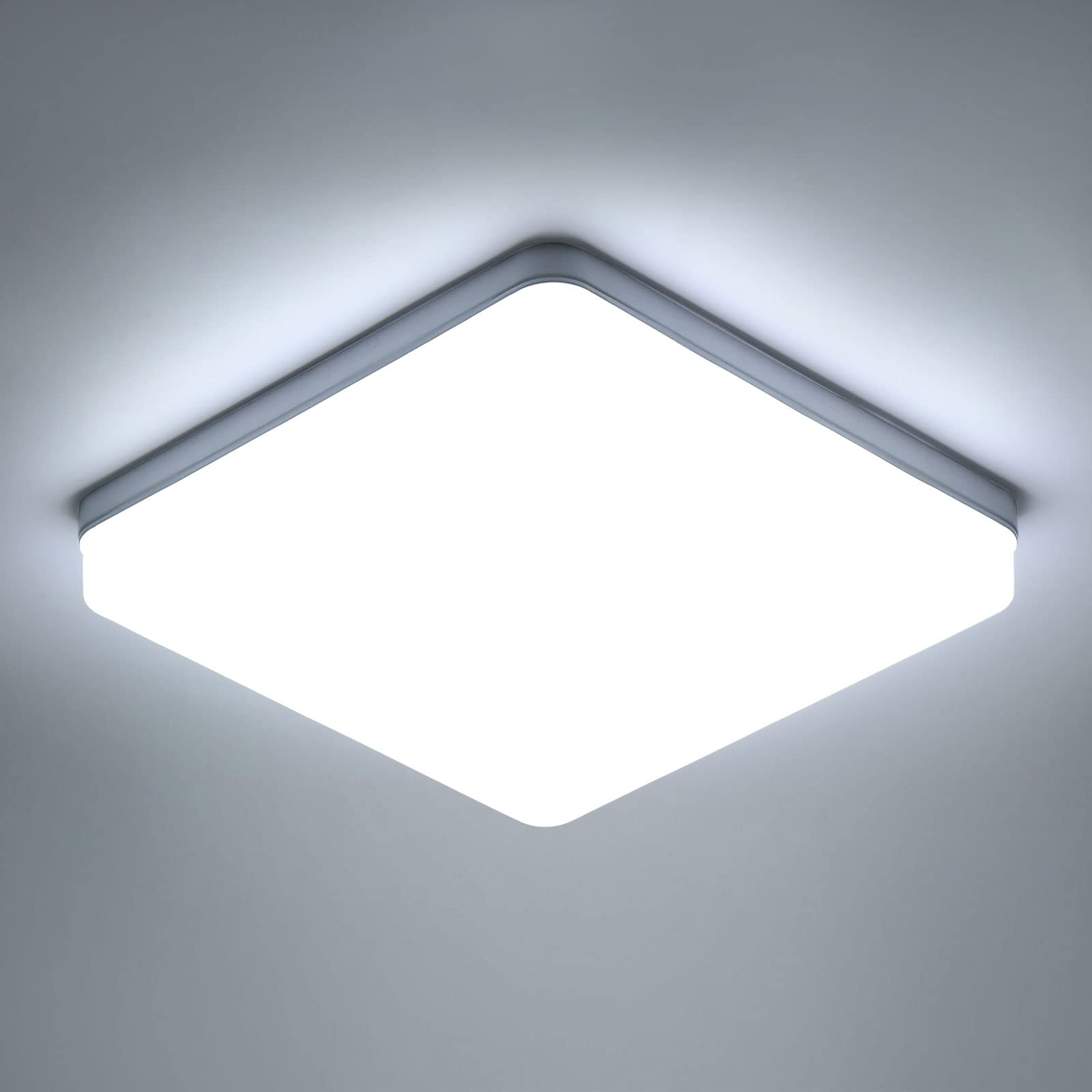 Riserva LED Ceiling Light, 36W Square LED Ceiling Lights Indoor Cool White 6500K, 4050LM Bright Panel Lighting for Bedroom, Kitchen, Hallway, Outside Porch