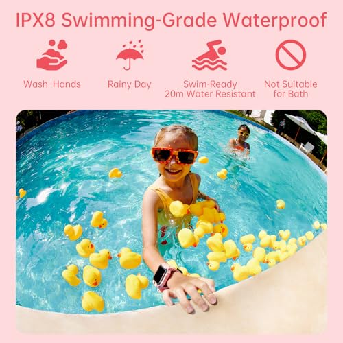 imoo Z7 Kids Smart Watch, Smart watch for Girls, Kids Smartwatch Phone with Long-lasting Video & Phone Call, Kid Watches with GPS Tracker, IPX8 Swimming Water-Resistance (Z7, Pink)