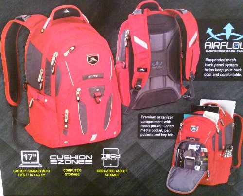 high sierra elite backpack red