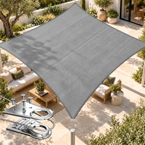 Royal Shade 25' x 29' Grey Rectangle Super Ring Shade Sail,98% UV Block at Amazon