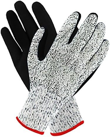 Full Grip Gloves | Military Grade HPPE with Nitrile Coating Dipped Gloves for the Ultimate Hand Protection, Lightweight and Cut Resistant, Fit Any Hands (S, M , L), Vibrant Gray Black (Medium)