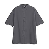 YOcheerful Mens Spring Summer Shirt, Men Solid