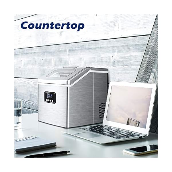 EUHOMY Countertop Ice Maker Machine, 40Lbs/24H Auto SelfCleaning, 24