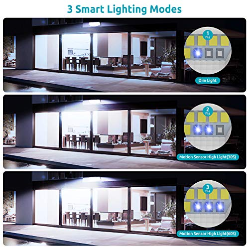 2PCS 104 LED Luce Solare Led Esterno, Lampade Solari a led da Esterno con Sensore di Movimento, 120ºIlluminazione Lampada Solare 3 Modalità Impermeabile Luci Solari per Esterno