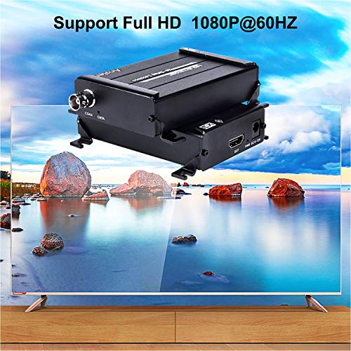 HDMI Over Coax Extender,Ansten HDMI Transmitter and Receiver Support 1080P Full HD HDMI Signal Lossless No Delay, Up to 300m/984FT HDMI Extender Via Coaxial Cable with BNC Port and F Connector - Thumbnail 2