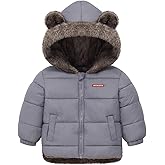 flower frail Infant Baby Winter Coat Bear Hooded Jacket Warm Fleece Snowsuit Windproof Outerwear for Toddler Boy Girl 9M-4T