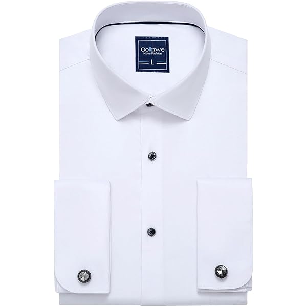 Alimens & Gentle Men's French Cuff Dress Shirt Regular Fit