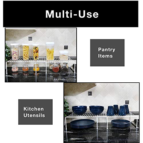 Smart Design Expandable Storage Rack Set of 6 Metal Wire Kitchen