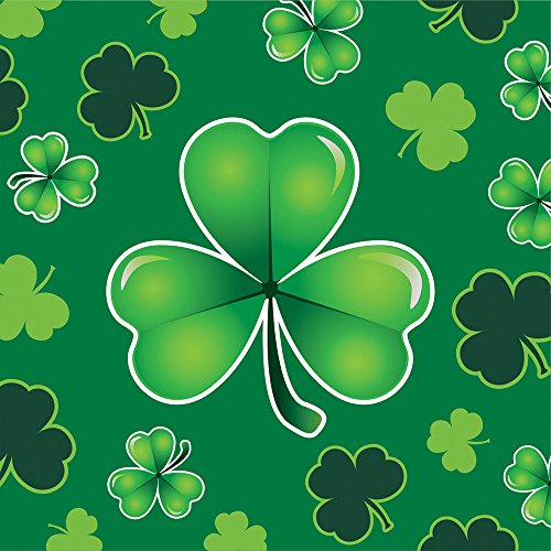 Creative Converting 319545 192 Count Clover Crazy Beverage Napkin