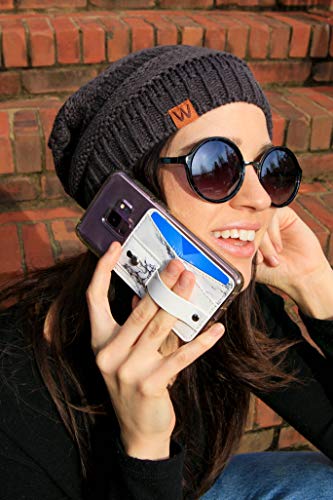 Finger Strap Cell Phone Stick On Wallet Card Holder Phone Pocket for iPhone, Android and All Smartphones. (Black)