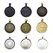 Aybloom 9 Colors Pendant Trays - 45 Pieces Round Bezel Pendant Trays & 45 Pieces Glass Cabochon Round Clear Dome for DIY Crafting Photo Jewelry Making - 25 mm/1 inch Diameter (Colorful)