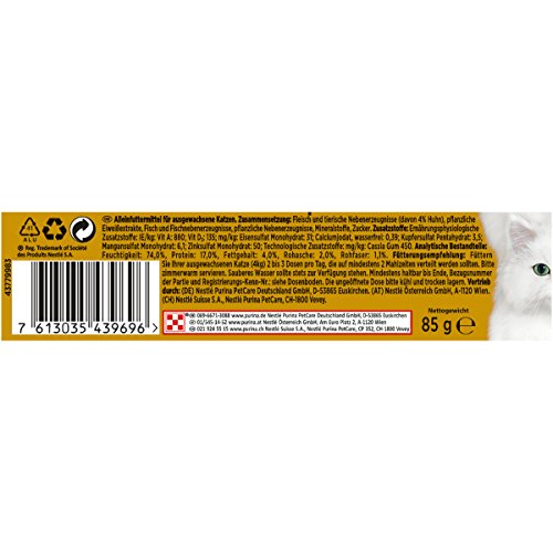 Gourmet Gold Hartig Torentje Kattenvoer, Natvoer met Kip - 12x85g - (12 blikjes; 1,02kg) - Afbeelding 3